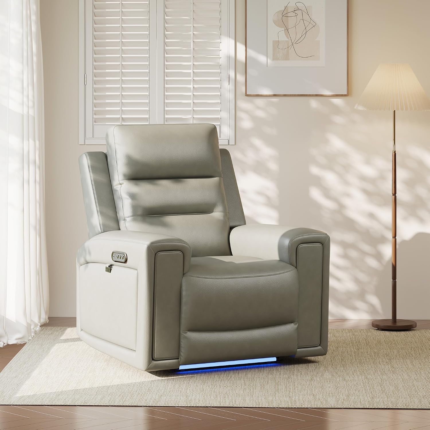 Home Cinema Chairs - Triple Motors Power Recliner Chair, Leather