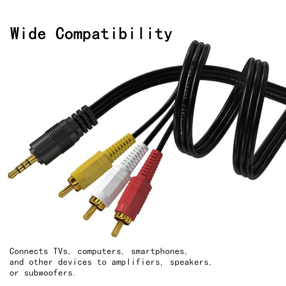 3.5mm to 3 RCA Audio Video Cab - Home Cinema Tv recension och pris