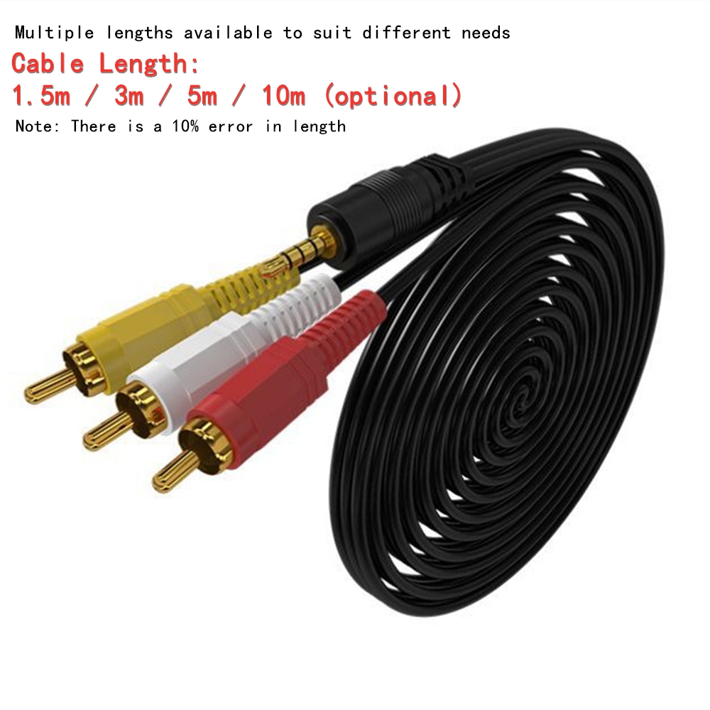 3.5mm to 3 RCA Audio Video Cab - Home Cinema Tv recension och pris